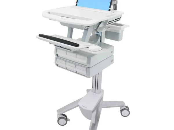 StyleView® Laptop Cart, 4 Drawers (3×1+1)   Full Featured Medical Cart