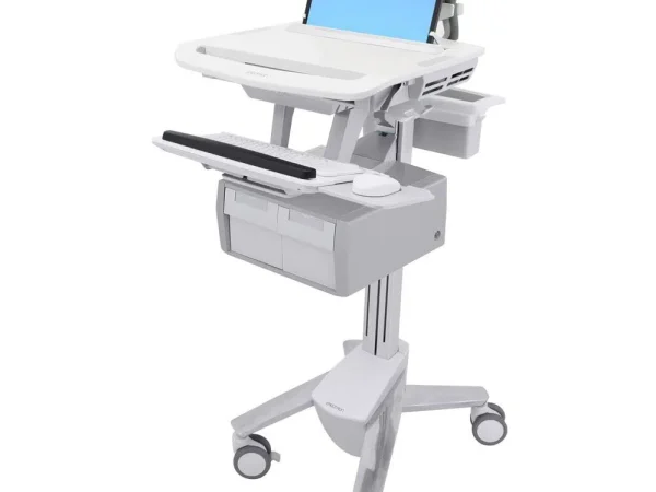 StyleView® Laptop Cart, 2 Tall Drawers (2×1)   Full Featured Medical Cart