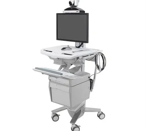 StyleView® Telepresence Cart, Single Monitor   Mobile Telehealth Workstation