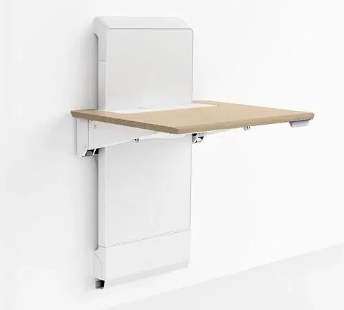 WorkFit® Elevate™ with Power Access (Mendota maple)   Sit Stand Wall Desk