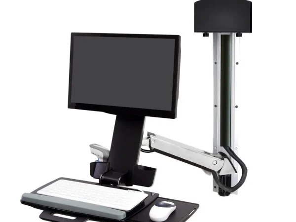 StyleView® Combo System with Worksurface, Small CPU Holder   Keyboard & Monitor Mount Workstation